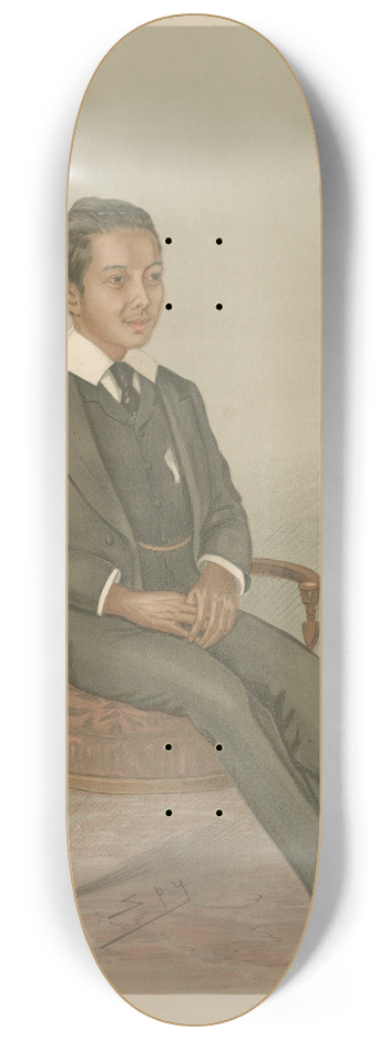 Leslie Matthew Ward - Royalty; A Prince Royal, Chowfa Mahavajiravudh, April 25, 1895 8.25 inch art skate deck