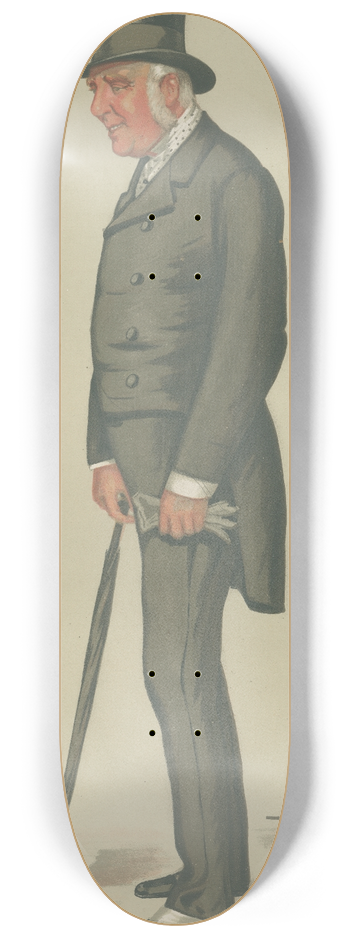 Leslie Matthew Ward - Turf Devotees; George Fox, George Lane-Fox of Bramham, January 29, 1878 8.25 inch art skate deck