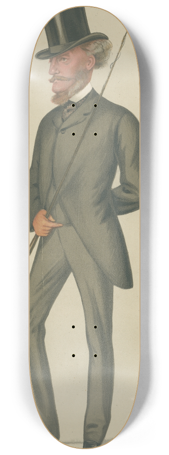 Leslie Matthew Ward - Turf Devotees; Horses, Captain John Bastard, November 27, 1880 8.25 inch art skate deck