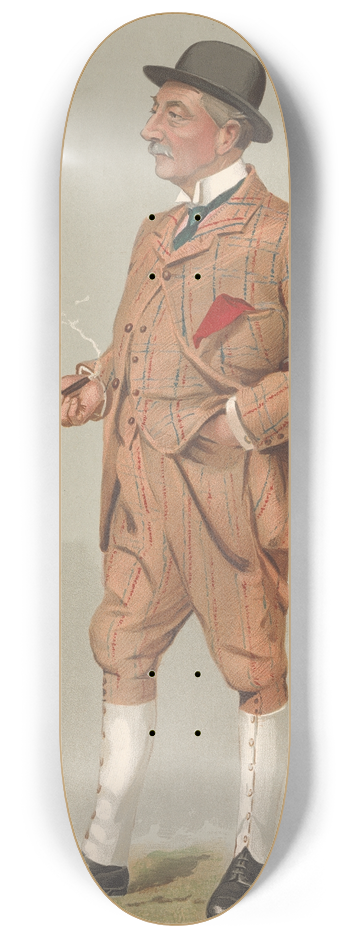 Leslie Matthew Ward - Turf Devotees; Peter, Sir Peter Carlaw Walker, June 8, 1905 8.25 inch art skate deck