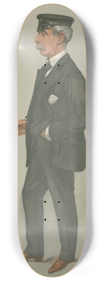 Leslie Matthew Ward - Yachting Devotees; Knight of Kerry, Sir Maurice FitzGerald, August 8, 1901 8.25 inch art skate deck