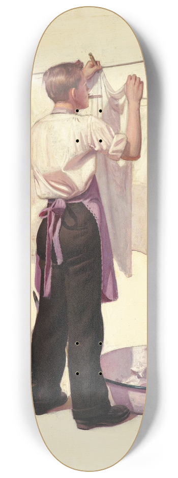 Leslie Thrasher - Hanging the Laundry 8.25 inch art skate deck
