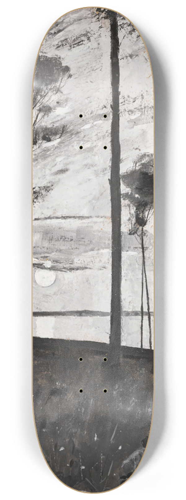 Lesser Ury - Lake by Moonlight 8.25 inch art skate deck