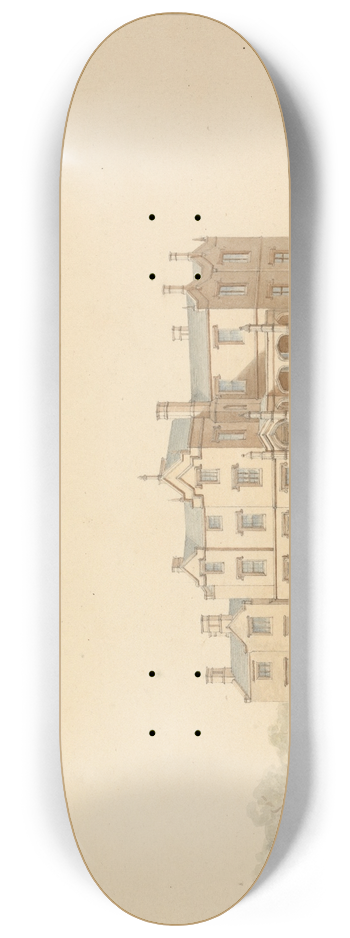 Lewis Vulliamy - Design for a Tudoresque Villa. 8.25 inch art skate deck