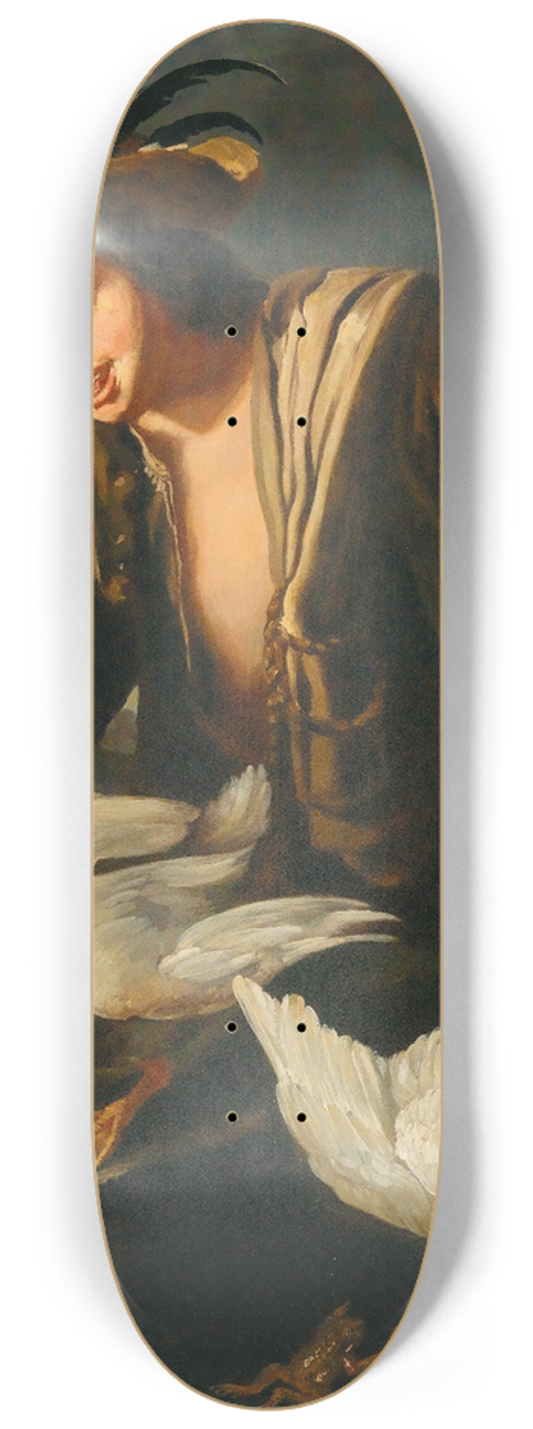 Lombard School - A Boy Holding Two Ducks 8.25 inch art skate deck