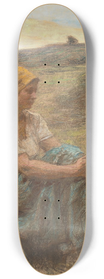 Lon Augustin Lhermitte - Moissonneuse le soir  Mont-Saint-Pre 8.25 inch art skate deck