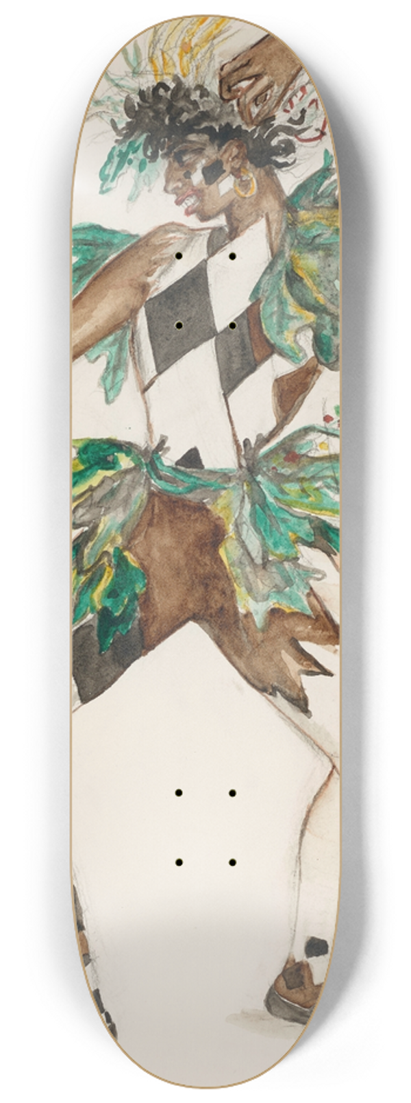 Lon Bakst - African dancer 8.25 inch art skate deck
