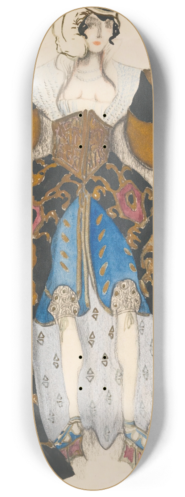 Lon Bakst - Costume Design For Potiphars WifeIn The Legend Of Joseph 8.25 inch art skate deck