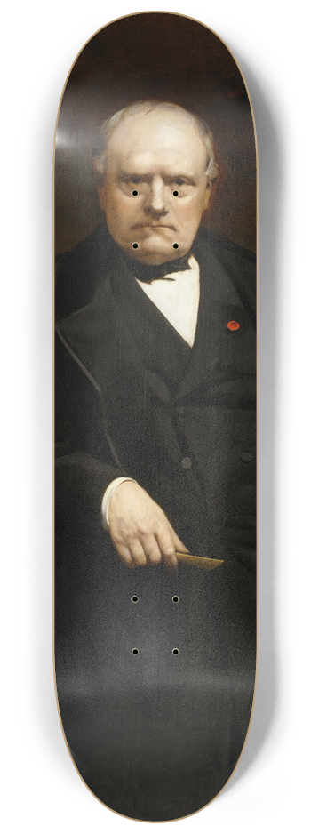 Lon Bonnat - Portrait of Barye with a Wax Model of Seated Lion 8.25 inch art skate deck