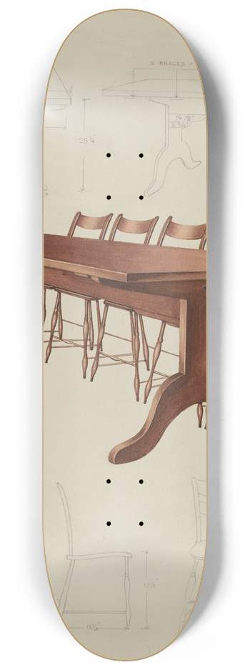 Lon Cronk - Shaker Dining Table and Chairs 8.25 inch art skate deck
