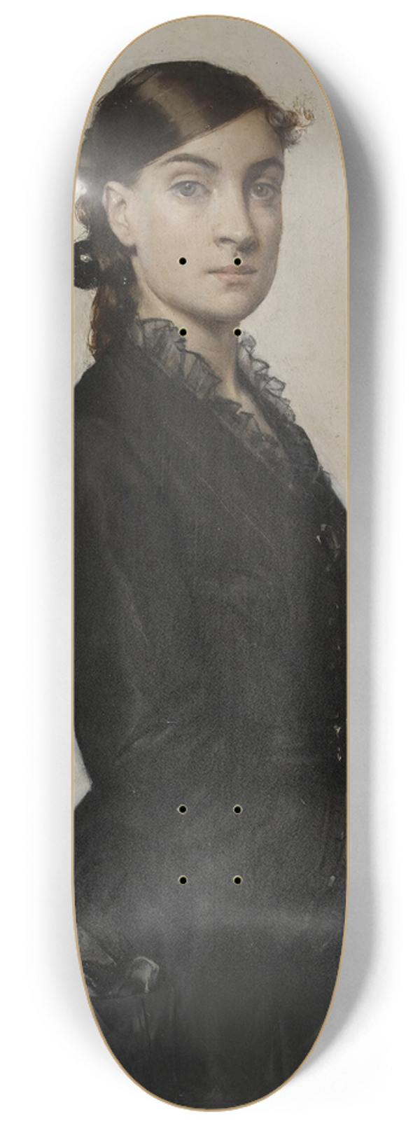 Lon Franois Comerre - Portrait de Jacqueline Comerre-Paton en robe noire 8.25 inch art skate deck