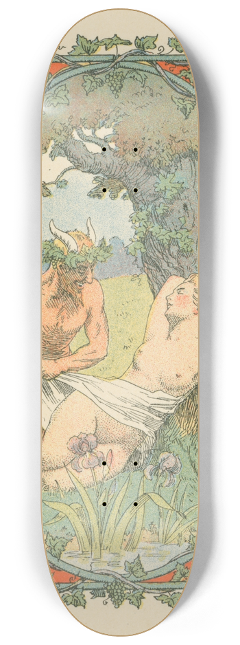 Lon Lebgue - Nymph and satyr 8.25 inch art skate deck
