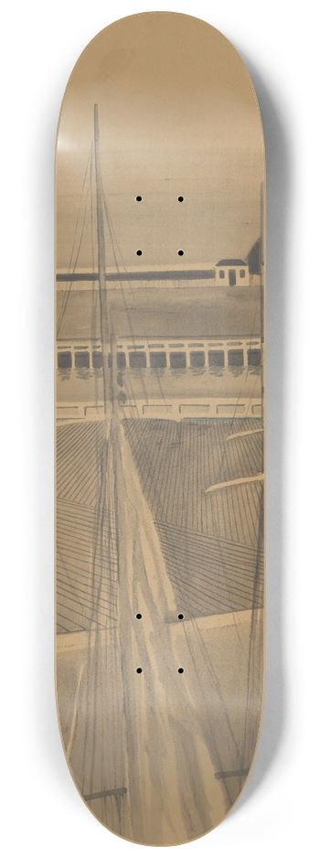 Lon Spilliaert - De haven te Oostende 8.25 inch art skate deck