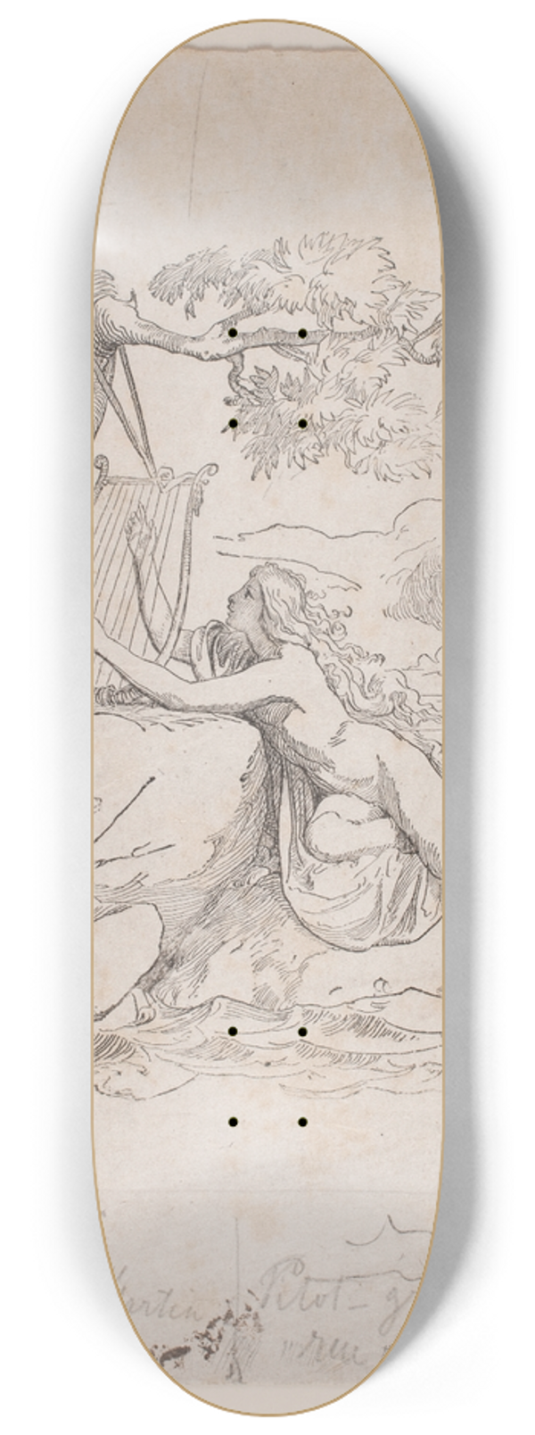 Lorenz Frlich - Harpen ved stranden 8.25 inch art skate deck