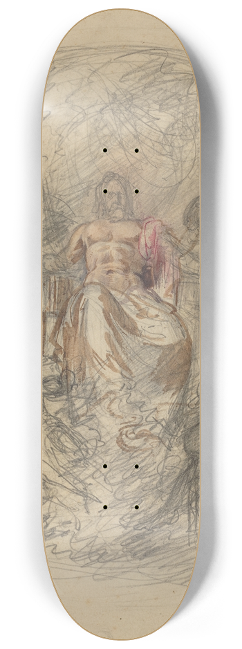 Lorenzo Bartolini - Study of Jove and Three Goddesses 8.25 inch art skate deck