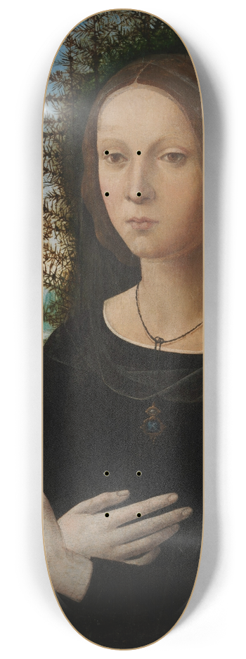 Lorenzo di Credi - Portrait of a Young Woman 8.25 inch art skate deck