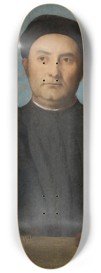 Lorenzo Lotto - Portrait Of A Jeweler, Probably Giovanni Pietro Crivelli 8.25 inch art skate deck