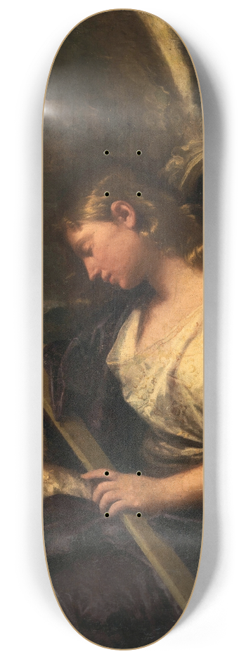 Lorenzo Pasinelli - The penitent Mary Magdalene accompanied by an angel playing a violin behind 8.25 inch art skate deck