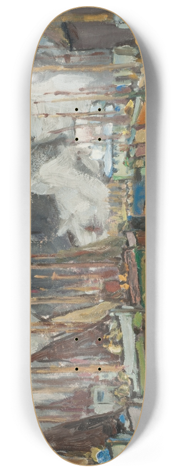 Anna Boberg - Among the Fishing Boats in Svolvaer. Study from Lofoten 8.25 inch art skate deck