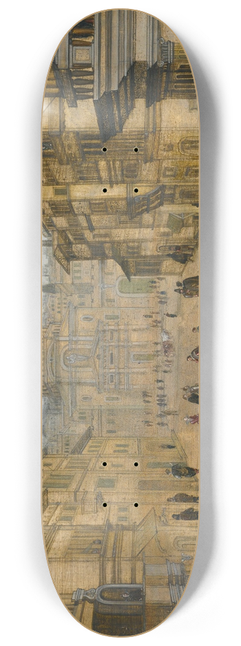 Louis de Caullery - Elegant figures strolling in a renaissance town 8.25 inch art skate deck