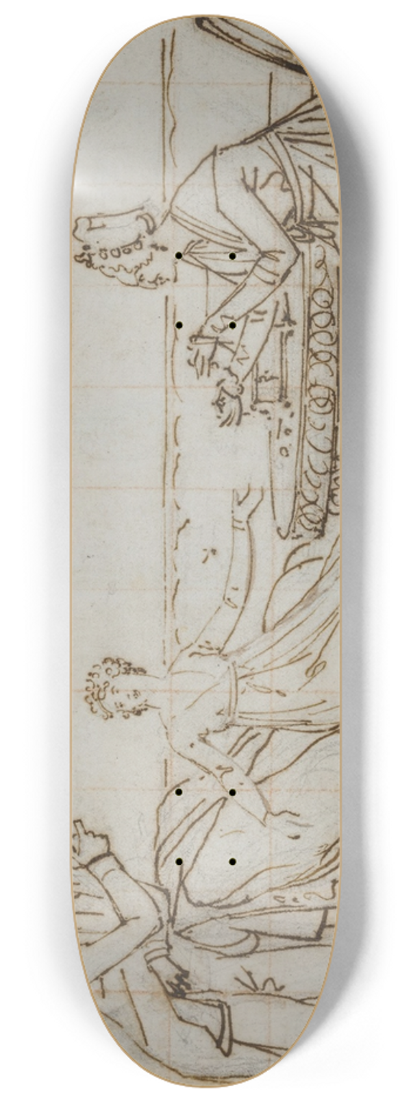 Louis Gauffier - Study for La Famille Salucci 8.25 inch art skate deck