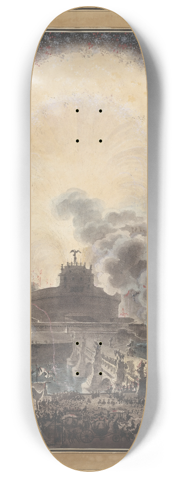 Louis Jean Desprez - The Fireworks Above Castel SantAngelo 8.25 inch art skate deck