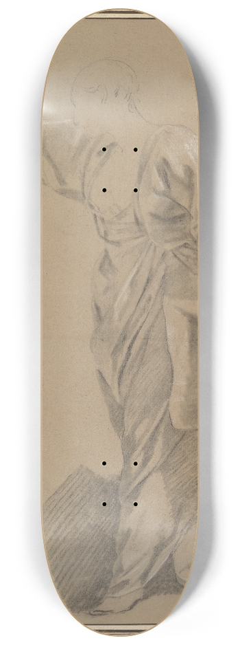 Louis-Jean-Franois Lagrene - Drapery Study of a Woman with an Outstretched Arm 8.25 inch art skate deck