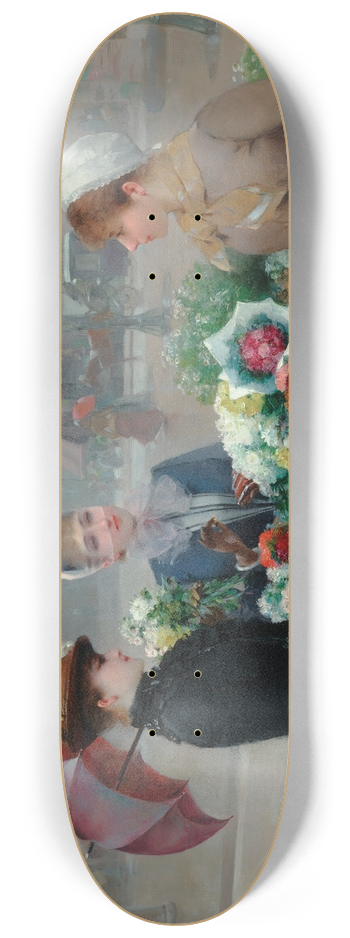 Louis Marie De Schryver - The Flower Market 8.25 inch art skate deck