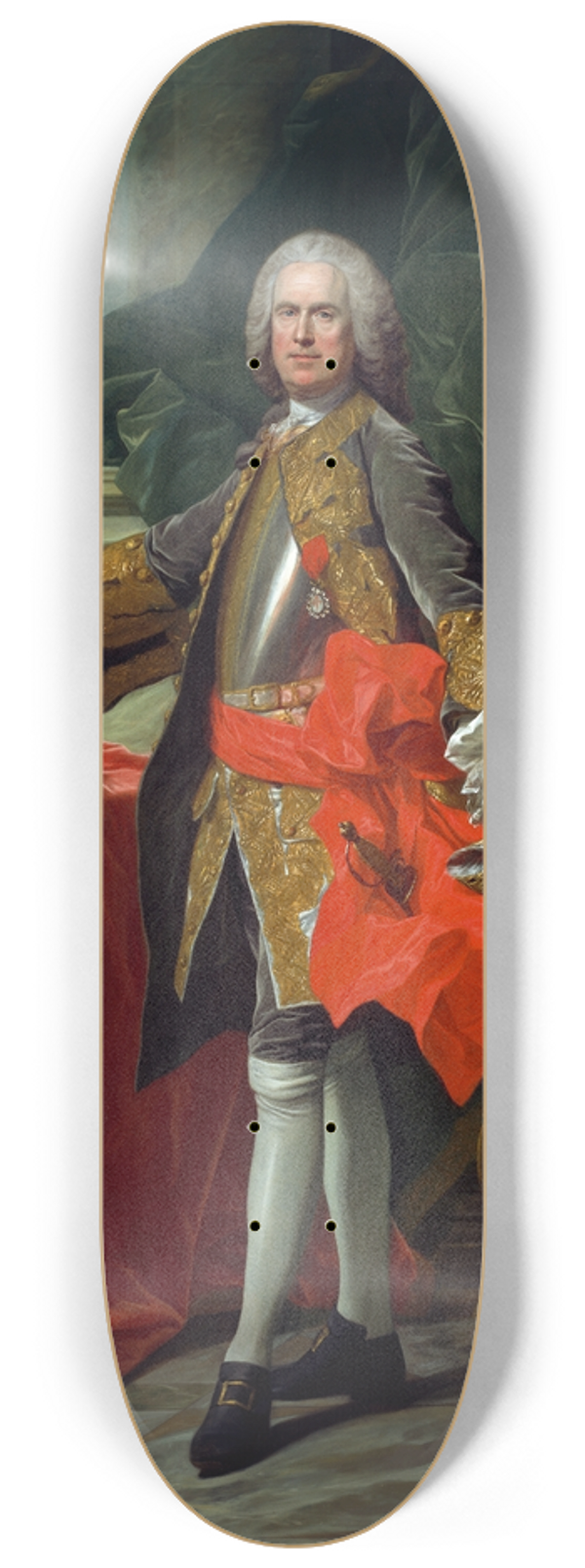 Louis-Michel Van Loo - Portrait of Richard Wall (1694-1778), Spanish Ambassador to Britain 8.25 inch art skate deck