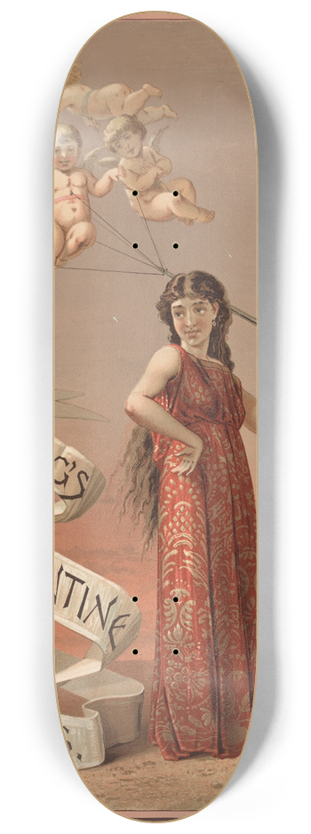 Louis Prang - Prangs Valentine cards 8.25 inch art skate deck