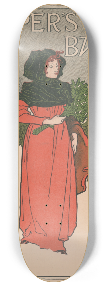 Louis Rhead - Harpers Bazar, Xmas 1894 8.25 inch art skate deck