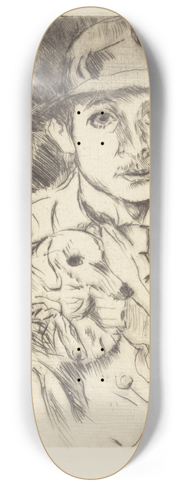Lovis Corinth - Boy with Dog (Knabe mit Hund) 8.25 inch art skate deck