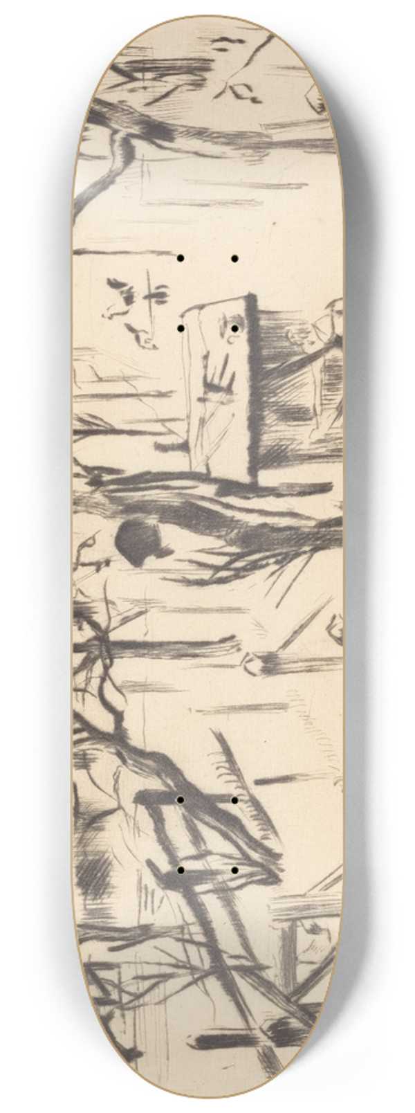 Lovis Corinth - Fruit Garden in Autumn (Obstgarten im Herbst) 8.25 inch art skate deck