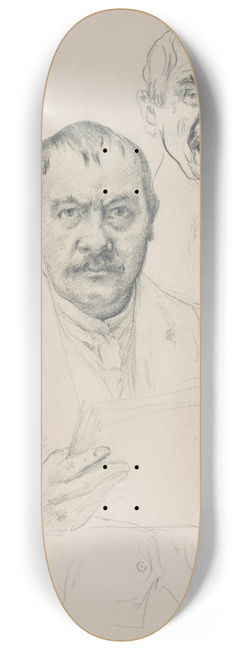 Lovis Corinth - Studien zu einem Selbstbildnis 8.25 inch art skate deck
