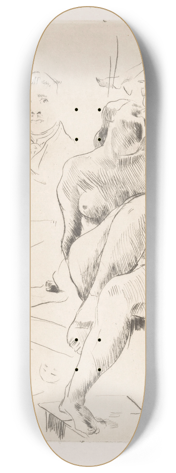 Lovis Corinth - Twee naakten met zelfportret 8.25 inch art skate deck
