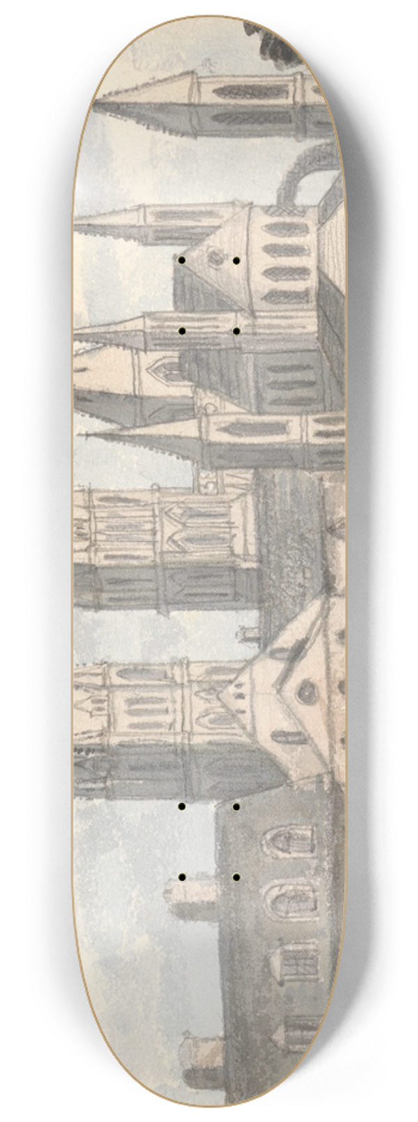 Anne Rushout - Cathedral, Caen 8.25 inch art skate deck