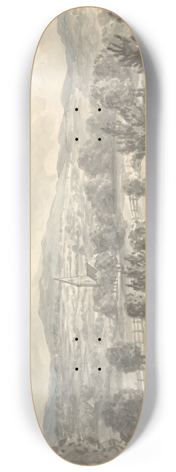 Anne Rushout - From Window at Garnestone 8.25 inch art skate deck