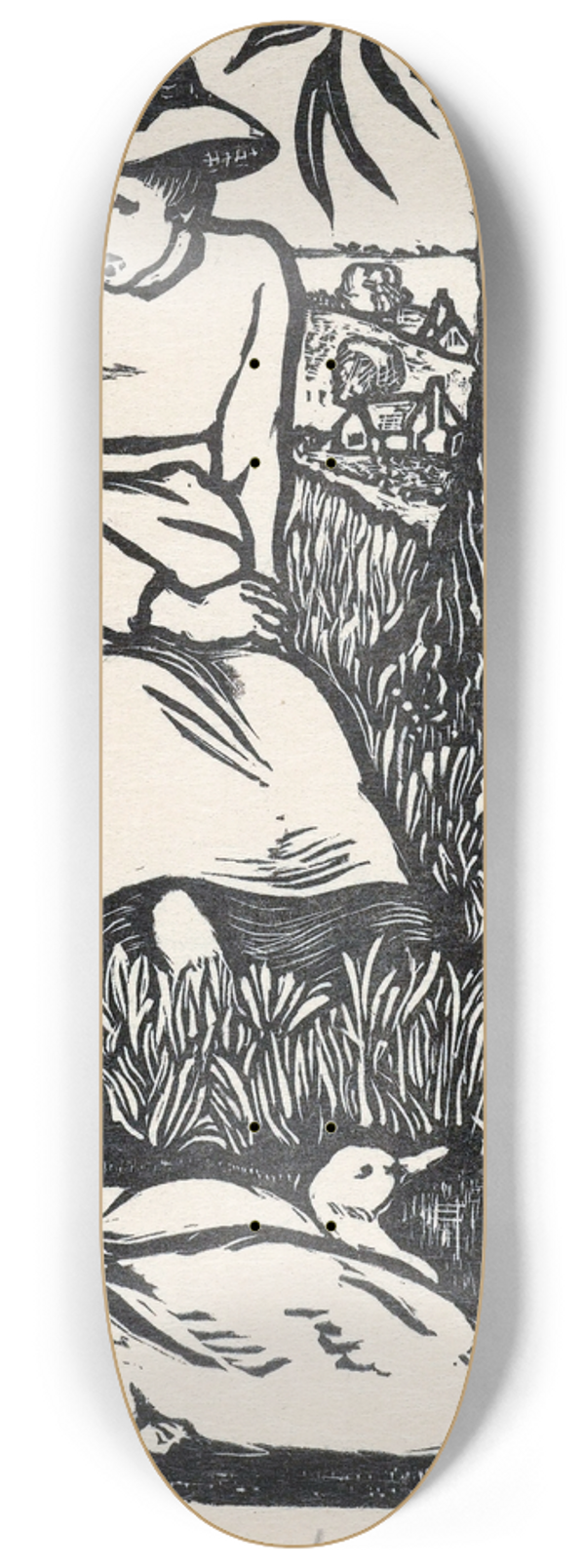 Lucien Pissarro - Meisje en twee eenden 8.25 inch art skate deck