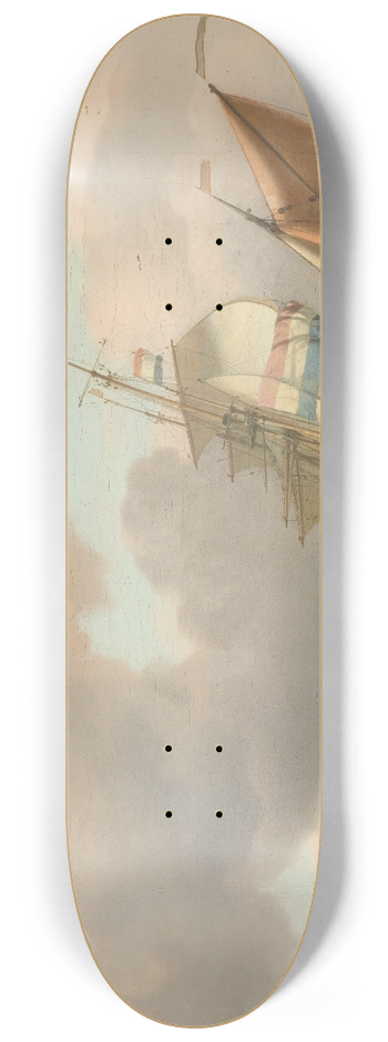 Ludolf Bakhuysen - Rough Sea with Ships 8.25 inch art skate deck