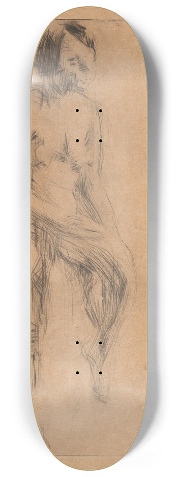 Ludvig Karsten - Sittende naken modell 8.25 inch art skate deck