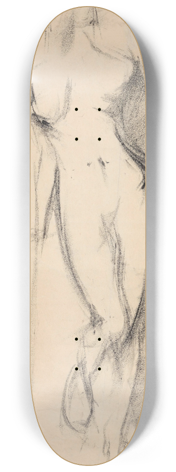 Ludvig Karsten - Stende kvinneakt 8.25 inch art skate deck