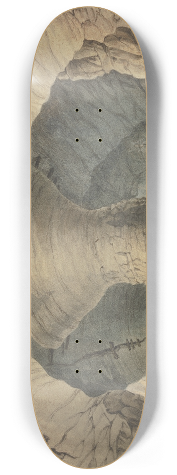 Ludwig Daniel Philipp Schmidt - Gipshhlen des Montmartre in Paris 8.25 inch art skate deck