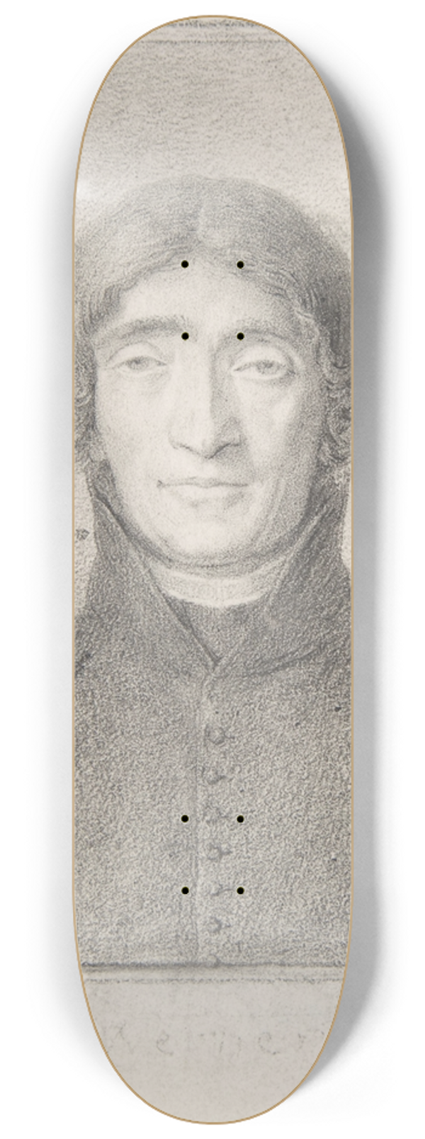 Ludwig Ferdinand Schnorr von Carolsfeld - Portrait of the Poet Friedrich Ludwig Zacharias Werner 8.25 inch art skate deck