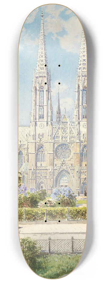 Ludwig Hans Fischer - A sunny day near Votivkirche 8.25 inch art skate deck