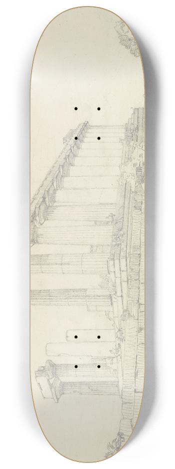 Ludwig Metz - Temple of Juno near Agrigento 8.25 inch art skate deck