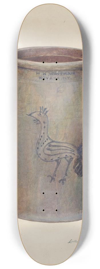 Luella Schroeder - Gray Stoneware Crock 8.25 inch art skate deck