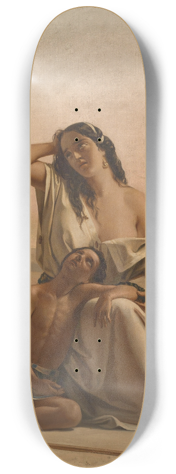 Luigi Alois Gillarduzzi - Hagar And Ishmael In The Desert 8.25 inch art skate deck