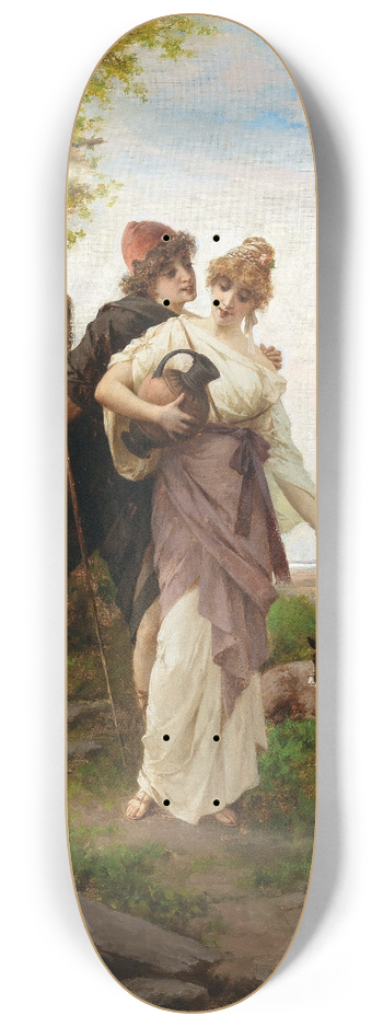 Luigi Crosio - A Bucolic Scene by the Fountain 8.25 inch art skate deck