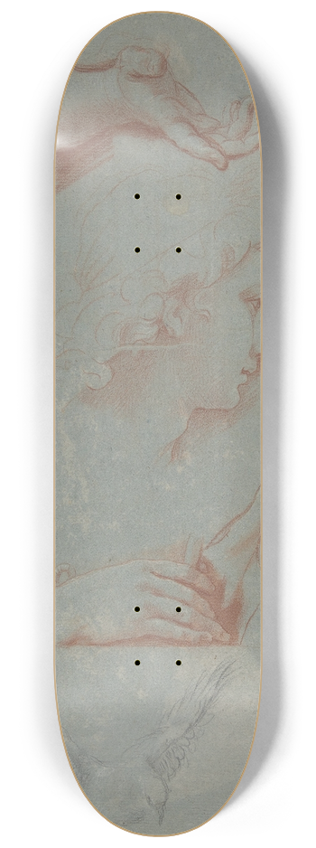 Luigi Garzi - Sheet of Studies; Heads, Hands, and Doves 8.25 inch art skate deck