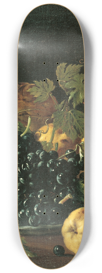 Luis Melndez - Still Life with Bread, Apples, Grapes and a Bottle 8.25 inch art skate deck